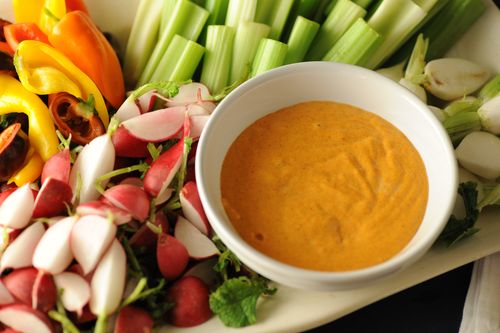 Orange and Red Pepper Rouille with Crudite 1